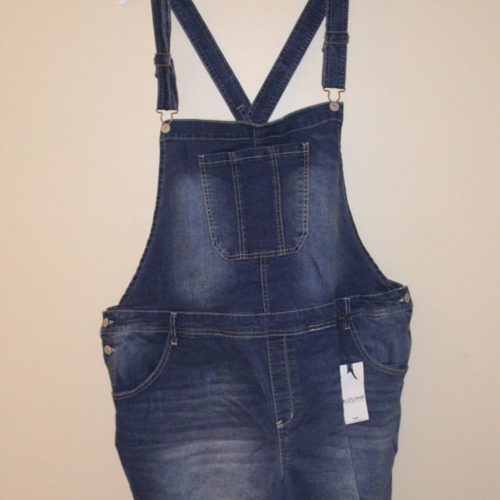 Wallflower Blue Jean Overall Short Plus Size